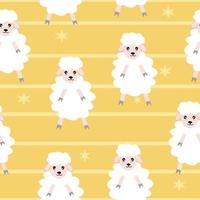 Seamless pattern with cute sheep and lambs. Loop pattern for fabric, textile, wallpaper, posters, gift wrapping paper, napkins, tablecloths. Print for kids. Children's pattern vector illustration