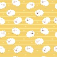 Seamless pattern with cute sheep and lambs. Loop pattern for fabric, textile, wallpaper, posters, gift wrapping paper, napkins, tablecloths. Print for kids. Children's pattern vector illustration