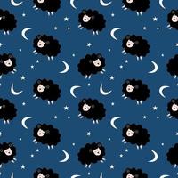 Seamless pattern with cute sheep and lambs. Loop pattern for fabric, textile, wallpaper, posters, gift wrapping paper, napkins, tablecloths. Print for kids. Children's pattern vector illustration