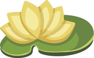 Water lily flower plant, freehand drawing vector