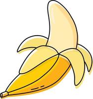 ilustración vectorial de un plátano dulce. la ilustración de plátano se utiliza para revistas, libros, aplicaciones, carteles, portadas de menús, páginas web, publicidad, marketing, iconos, logotipos. vector