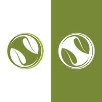 Logos of green tree leaf ecology vector