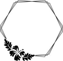 Tropical frame. Summer frame. monogram frame,tropical, hibiscus, hawaii vector