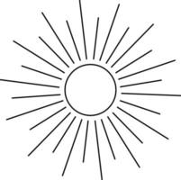 logotipo boho sunrise, vector de arte de línea solar. diseño de logotipo de vector stock puesta de sol