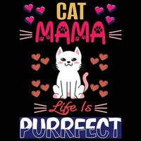 Free Cat Mama T Shirt Design vector