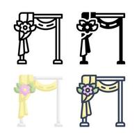 Wedding Arch Icon Set Style Collection vector