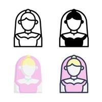 Bride Icon Set Style Collection vector