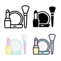 colección de estilo de conjunto de iconos de maquillaje vector