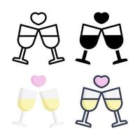 Wedding Cheers Icon Set Style Collection vector