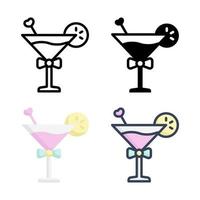 Cocktail Icon Set Style Collection vector