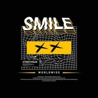Smile writing design, suitable for screen printing t-shirts, clothes, jackets and others vector