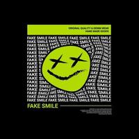 Fake smile writing design, suitable for screen printing t-shirts, clothes, jackets and others vector