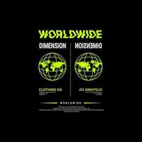 Worldwide writing design, suitable for screen printing t-shirts, clothes, jackets and others vector