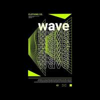 Wave writing design, suitable for screen printing t-shirts, clothes, jackets and others vector