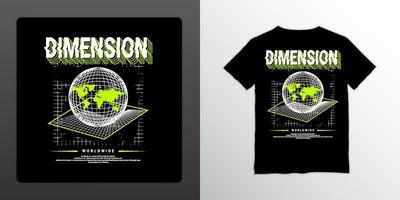 Dimension writing design, suitable for screen printing t-shirts, clothes, jackets and others vector