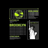 diseño de escritura de la ciudad de nueva york, adecuado para serigrafía de camisetas, ropa, chaquetas y otros vector