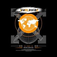 Worldwide writing design, suitable for screen printing t-shirts, clothes, jackets and others vector