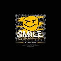 Smile writing design, suitable for screen printing t-shirts, clothes, jackets and others vector