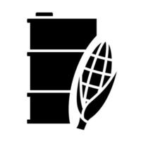 Barrel with corn logo. Biofuel. Biomass Ethanol. Made from corn. Alternative environmental friendly fuel vector