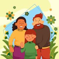 Happy Interracial Family Concept vector