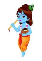 feliz krishna janmashtami. señor krishna vector