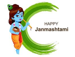 Happy Krishna Janmashtami. Lord Krishna vector