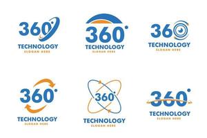 plantilla de logotipo de tecnología de 360 grados vector
