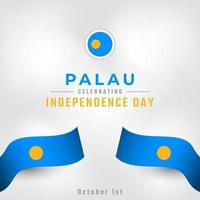 Happy Palau Independence Day October 1st Celebration Vector Design Illustration. Template for Poster, Banner, Advertising, Greeting Card or Print Design Element