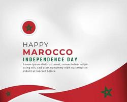 feliz día de la independencia de marocco 18 de noviembre celebración vector diseño ilustración. plantilla para poster, pancarta, publicidad, tarjeta de felicitación o elemento de diseño de impresión