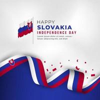 Happy Slovakia Independence Day July 17th Celebration Vector Design Illustration. Template for Poster, Banner, Advertising, Greeting Card or Print Design Element
