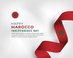 feliz día de la independencia de marocco 18 de noviembre celebración vector diseño ilustración. plantilla para poster, pancarta, publicidad, tarjeta de felicitación o elemento de diseño de impresión