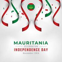 feliz día de la independencia de mauritania 28 de noviembre celebración vector diseño ilustración. plantilla para poster, pancarta, publicidad, tarjeta de felicitación o elemento de diseño de impresión