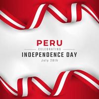 feliz día de la independencia de perú 28 de julio celebración ilustración de diseño vectorial. plantilla para poster, pancarta, publicidad, tarjeta de felicitación o elemento de diseño de impresión vector