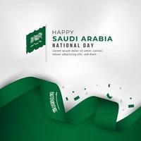 feliz día nacional de arabia saudita 23 de septiembre celebración ilustración de diseño vectorial. plantilla para poster, pancarta, publicidad, tarjeta de felicitación o elemento de diseño de impresión vector