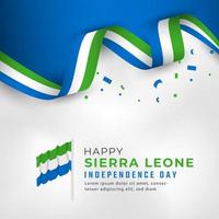 feliz día de la independencia de sierra leona 27 de abril celebración ilustración de diseño vectorial. plantilla para poster, pancarta, publicidad, tarjeta de felicitación o elemento de diseño de impresión vector