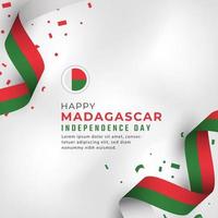 feliz día de la independencia de madagascar 26 de junio celebración ilustración de diseño vectorial. plantilla para poster, pancarta, publicidad, tarjeta de felicitación o elemento de diseño de impresión vector