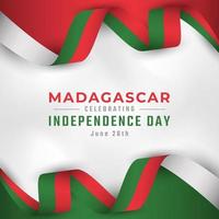 feliz día de la independencia de madagascar 26 de junio celebración ilustración de diseño vectorial. plantilla para poster, pancarta, publicidad, tarjeta de felicitación o elemento de diseño de impresión vector