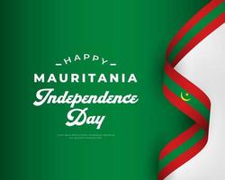 feliz día de la independencia de mauritania 28 de noviembre celebración vector diseño ilustración. plantilla para poster, pancarta, publicidad, tarjeta de felicitación o elemento de diseño de impresión