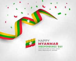 Happy Myanmar Independence Day January 4th Celebration Vector Design Illustration. Template for Poster, Banner, Advertising, Greeting Card or Print Design Element