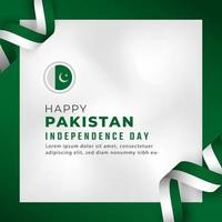 feliz día de la independencia de pakistán 14 de agosto celebración ilustración de diseño vectorial. plantilla para poster, pancarta, publicidad, tarjeta de felicitación o elemento de diseño de impresión vector