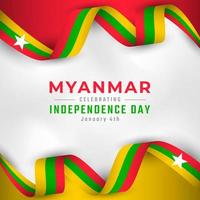 Happy Myanmar Independence Day January 4th Celebration Vector Design Illustration. Template for Poster, Banner, Advertising, Greeting Card or Print Design Element