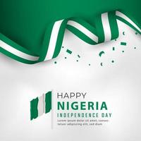 Happy Nigeria Independence Day October 1th Celebration Vector Design Illustration. Template for Poster, Banner, Advertising, Greeting Card or Print Design Element