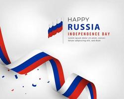 feliz día de la independencia de rusia 12 de junio celebración ilustración de diseño vectorial. plantilla para poster, pancarta, publicidad, tarjeta de felicitación o elemento de diseño de impresión vector