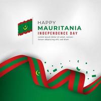 Happy Mauritania Independence Day November 28th Celebration Vector Design Illustration. Template for Poster, Banner, Advertising, Greeting Card or Print Design Element
