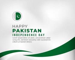 Happy Pakistan Independence Day August 14th Celebration Vector Design Illustration. Template for Poster, Banner, Advertising, Greeting Card or Print Design Element