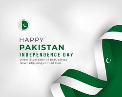 Happy Pakistan Independence Day August 14th Celebration Vector Design Illustration. Template for Poster, Banner, Advertising, Greeting Card or Print Design Element