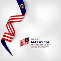 Happy Malaysia Independence Day August 31th Celebration Vector Design Illustration. Template for Poster, Banner, Advertising, Greeting Card or Print Design Element