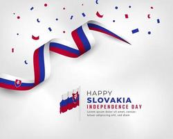 Happy Slovakia Independence Day July 17th Celebration Vector Design Illustration. Template for Poster, Banner, Advertising, Greeting Card or Print Design Element