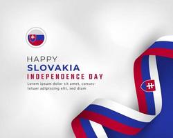 Happy Slovakia Independence Day July 17th Celebration Vector Design Illustration. Template for Poster, Banner, Advertising, Greeting Card or Print Design Element