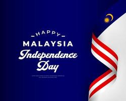 Happy Malaysia Independence Day August 31th Celebration Vector Design Illustration. Template for Poster, Banner, Advertising, Greeting Card or Print Design Element